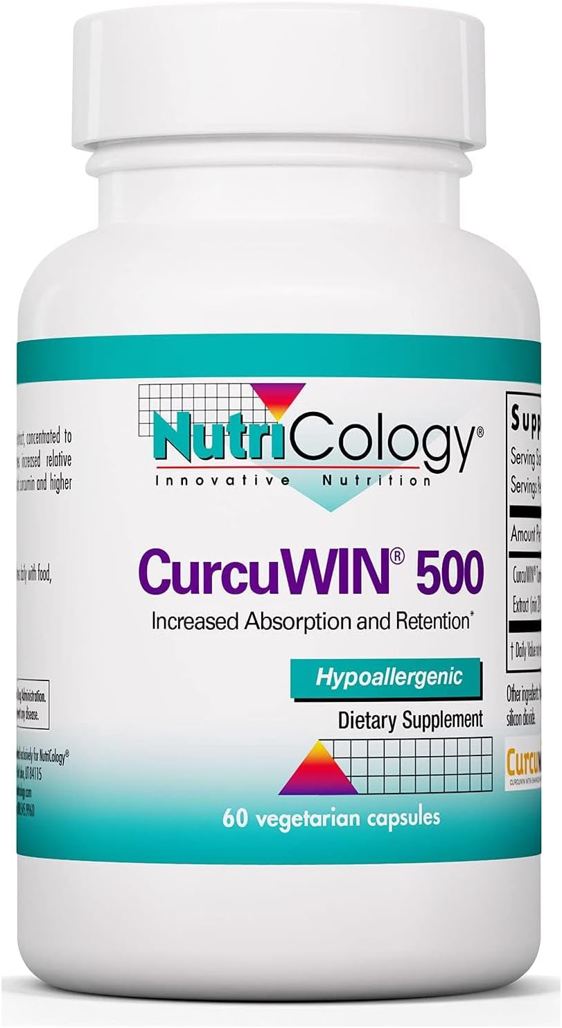 Nutricology CurcuWIN 500 bottle, our co-winner for best Curcuwin supplement.
