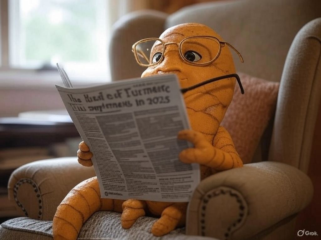 Turmeric Root Reading Newspaper