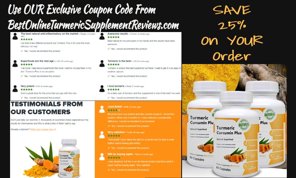 Turmeric curcumin plus customer reviews and testomoials