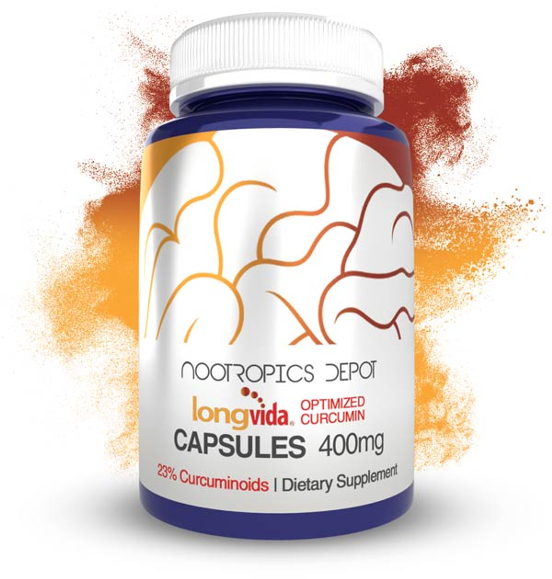 Nootropics Depot Longvida Curcumin Supplement Bottle