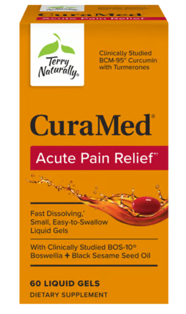 Terry Naturally CuraMed Acute Pain Relief BCM-95 BOS-10 Boswellia Liquid Gels