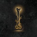Golden icon of a rooted bone for joint health